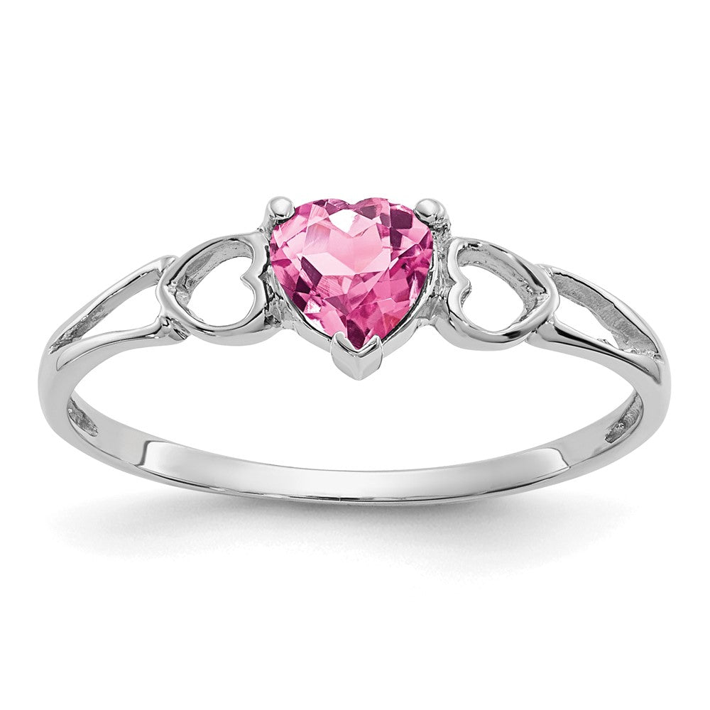 Polished;14K White gold;Genuine;Pink tourmaline