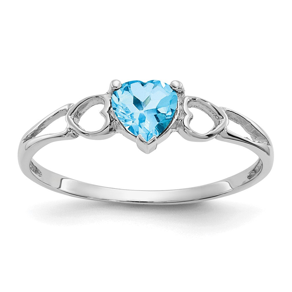 Polished;14K White gold;Genuine;Blue topaz