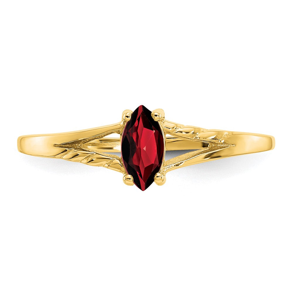 14k 6x3 Marquise Garnet Birthstone Ring