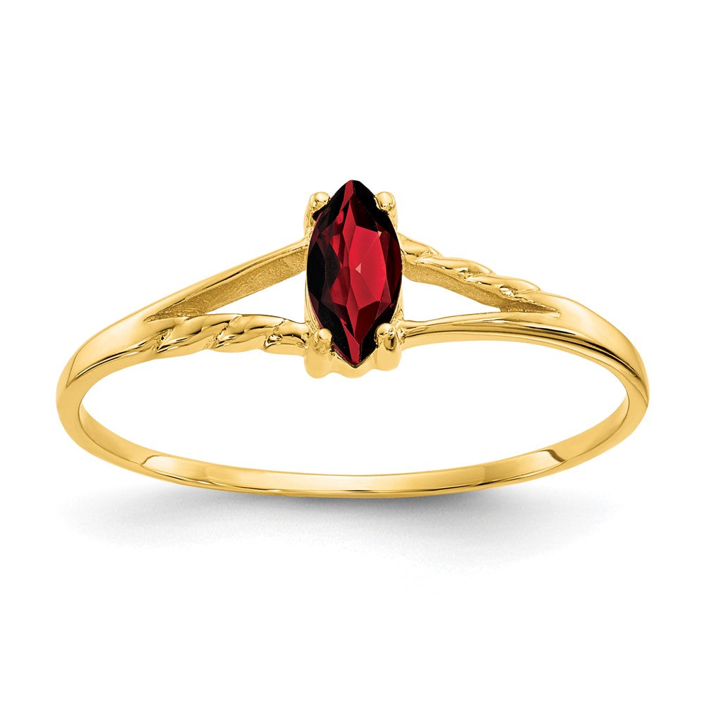 Polished;14k Yellow gold;Genuine;Garnet