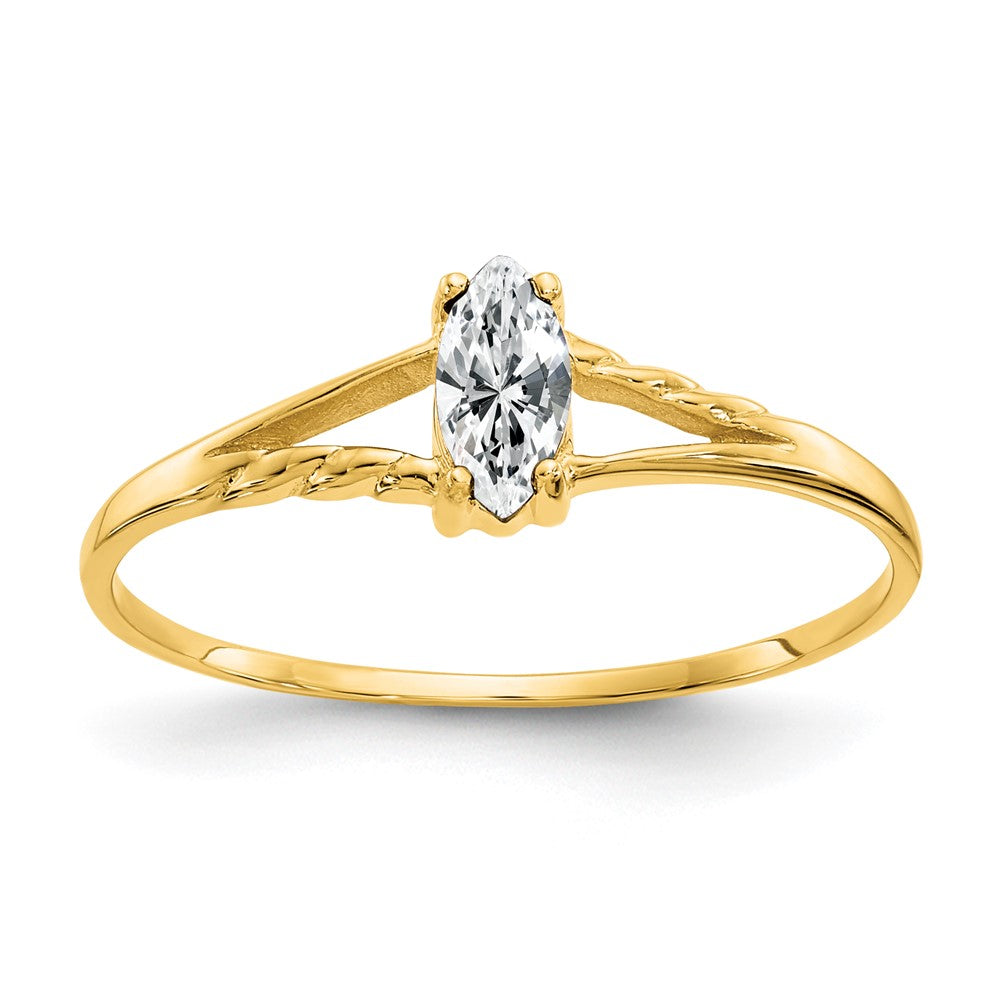 Polished;14k Yellow gold;Genuine;White topaz
