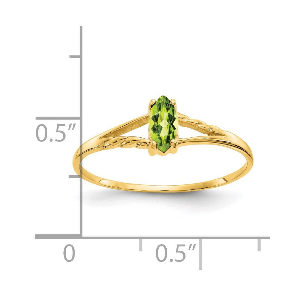 14k 6x3 Marquise Peridot Birthstone Ring