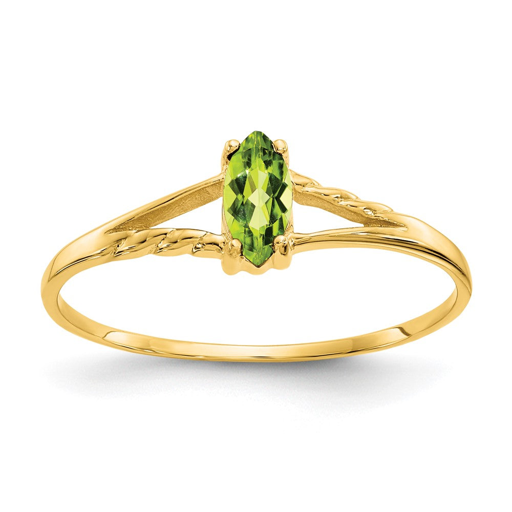 Polished;14k Yellow gold;Genuine;Peridot