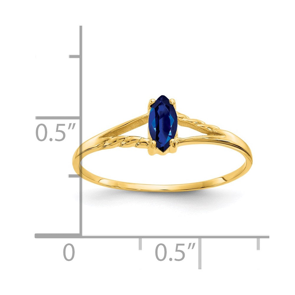 14k 6x3 Marquise Sapphire Birthstone Ring
