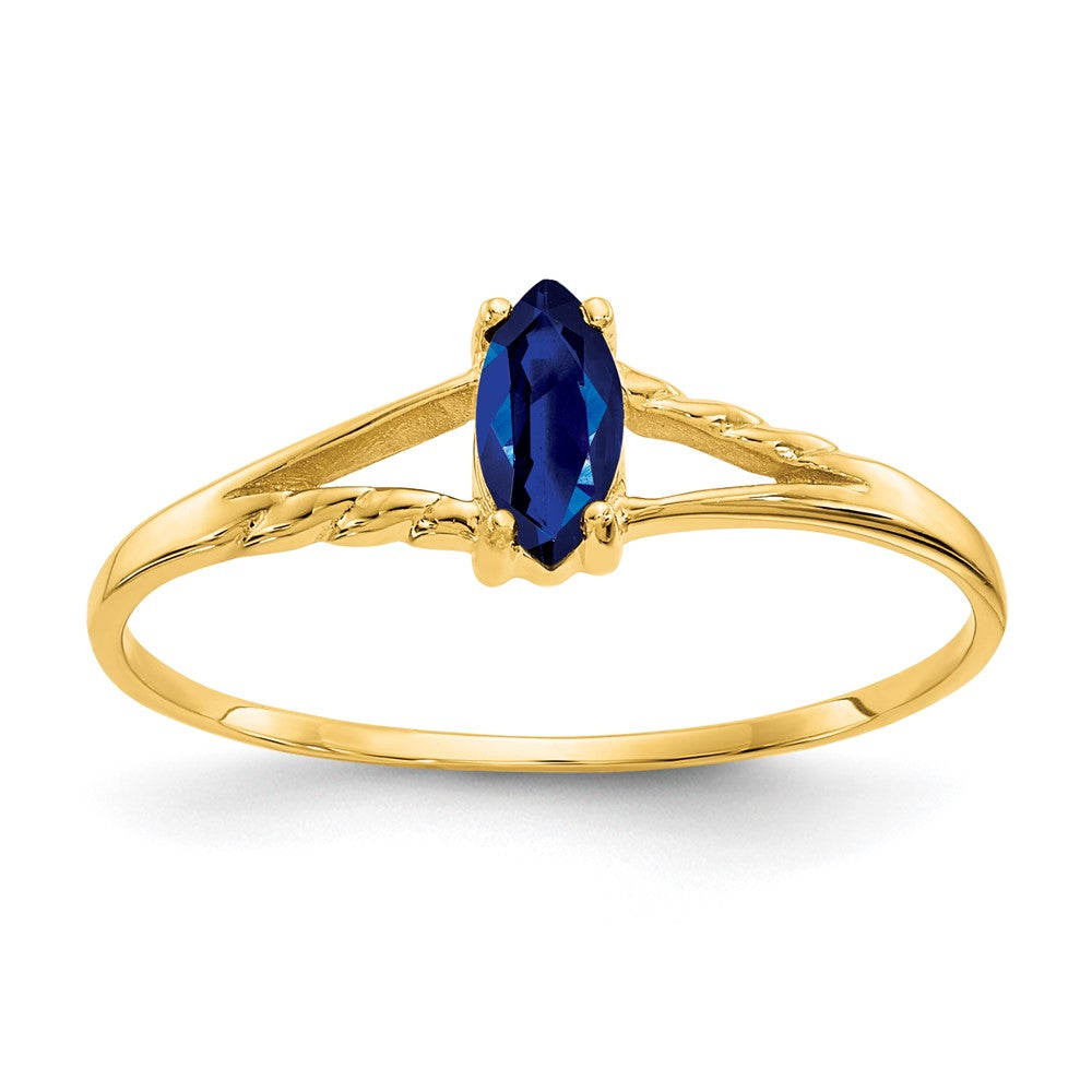 Polished;14k Yellow gold;Genuine;Sapphire