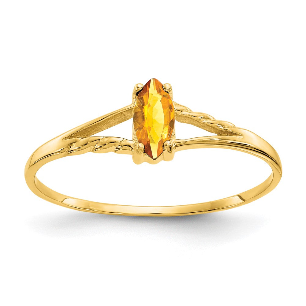 Polished;14K White gold;Genuine;Citrine