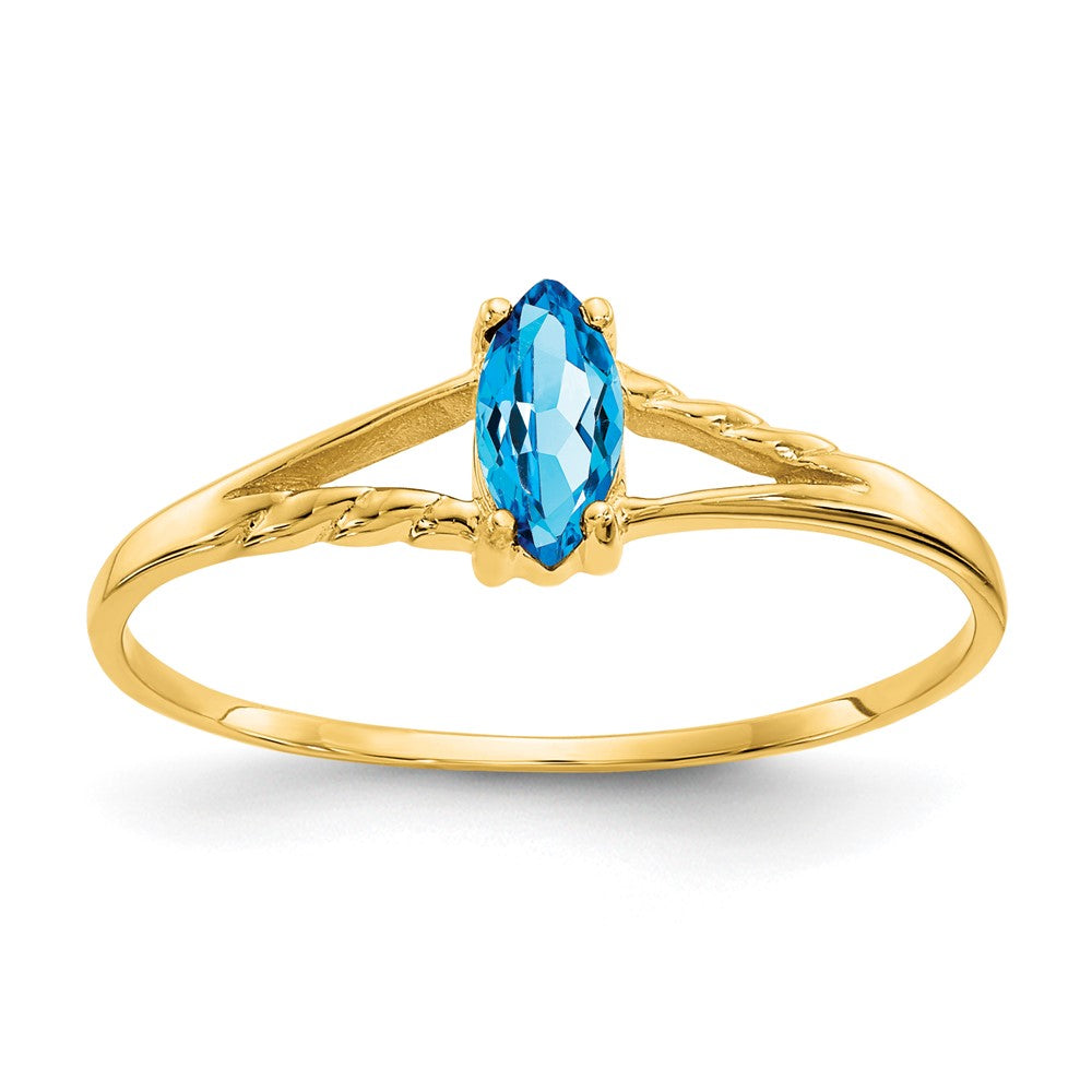 Polished;14k Yellow gold;Genuine;Blue topaz