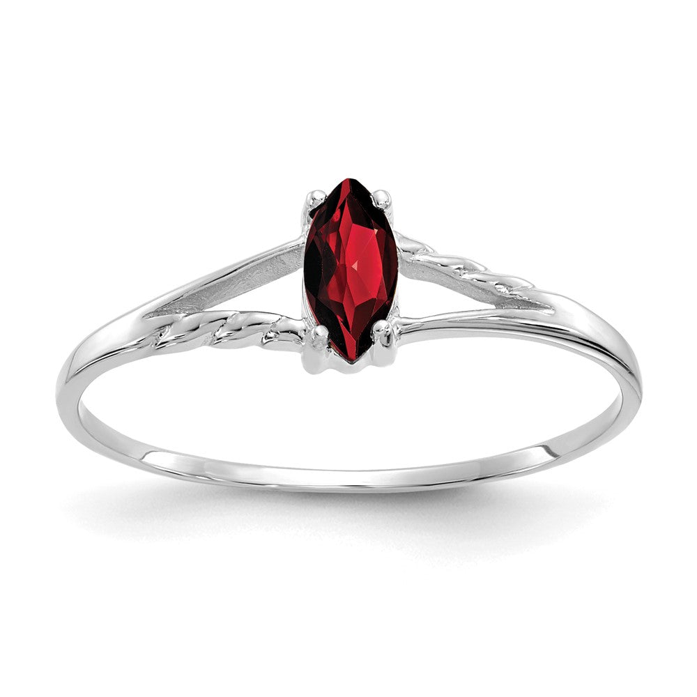 14k White Gold 6x3 Marquise Birthstone Ring Mounting