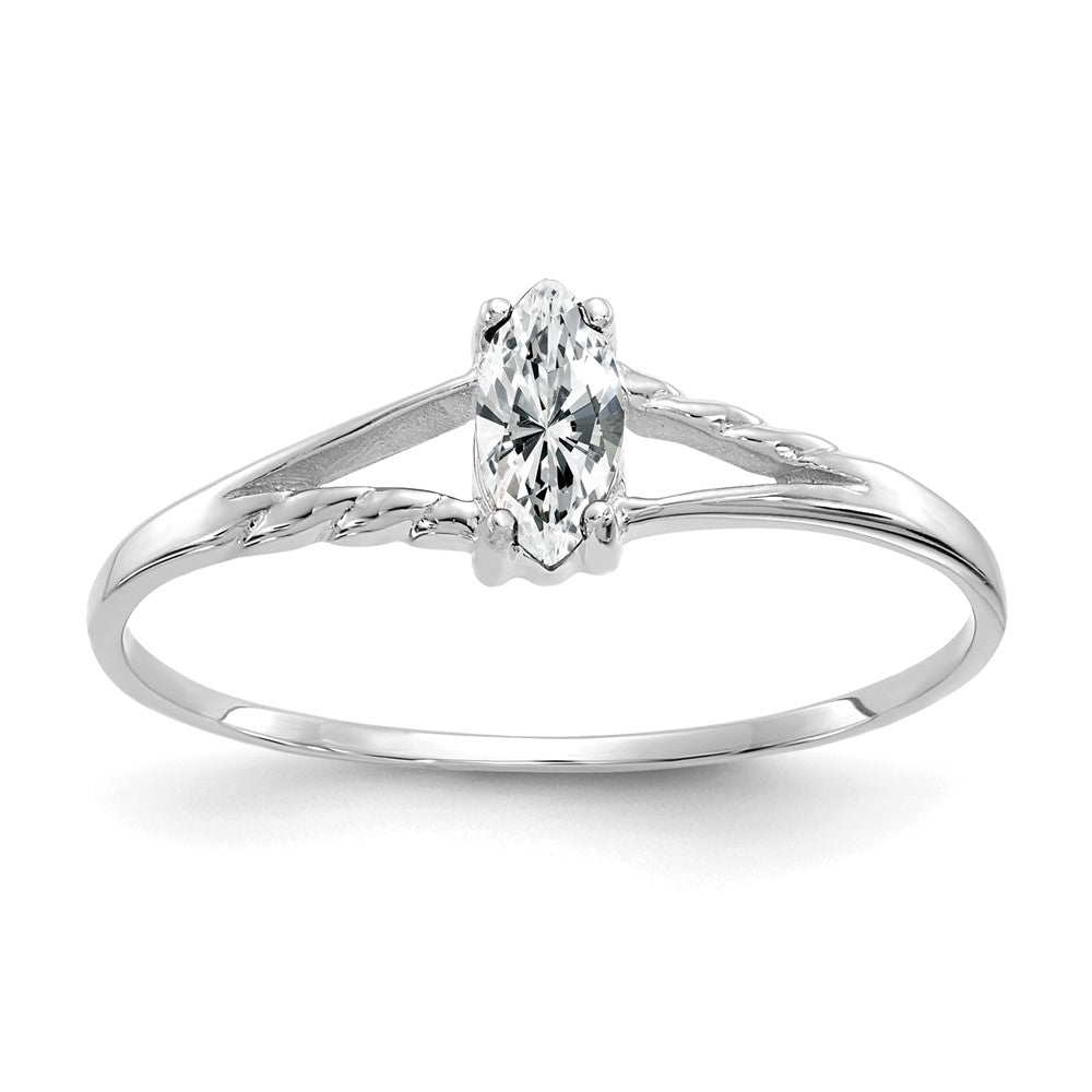Polished;14K White gold;Genuine;White topaz
