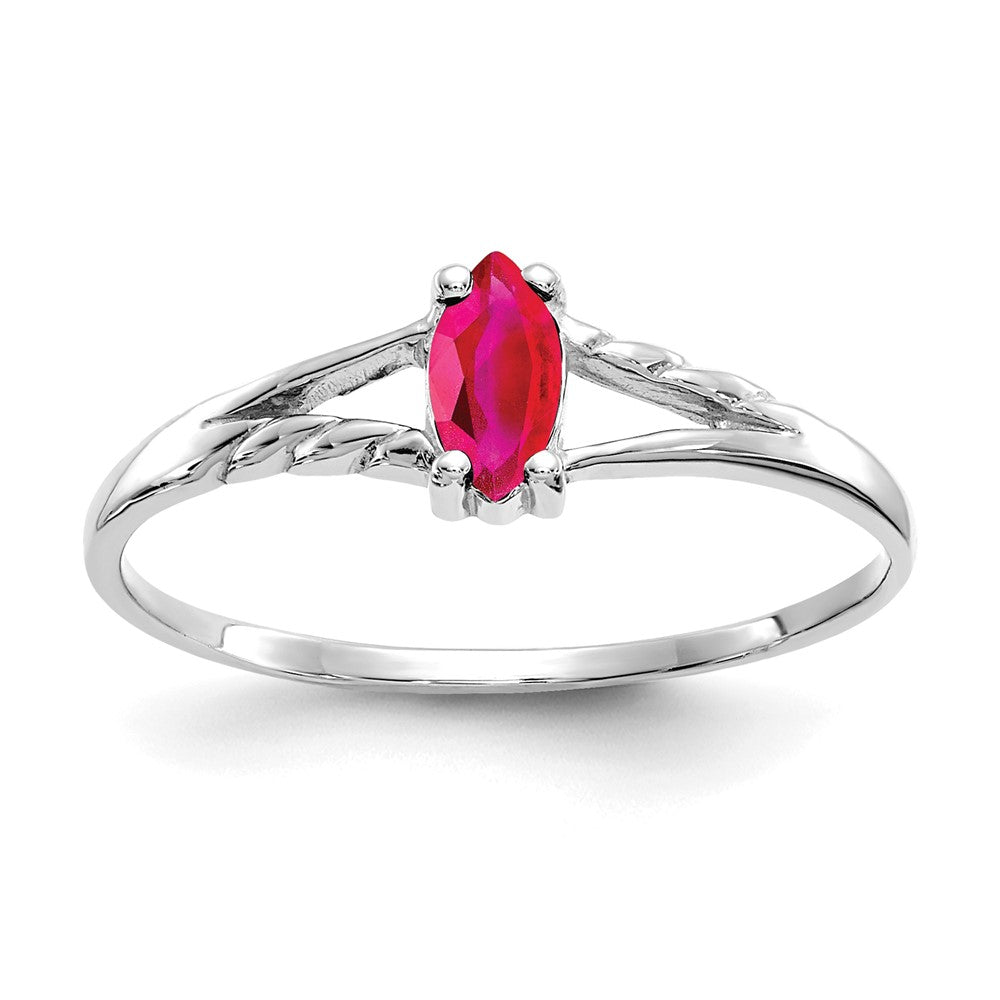 Polished;14K White gold;Genuine;Ruby