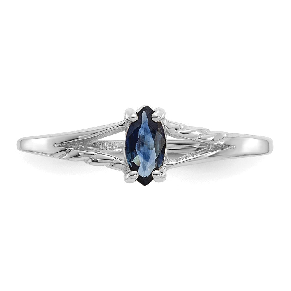 14k White Gold 6x3 Marquise Sapphire Birthstone Ring