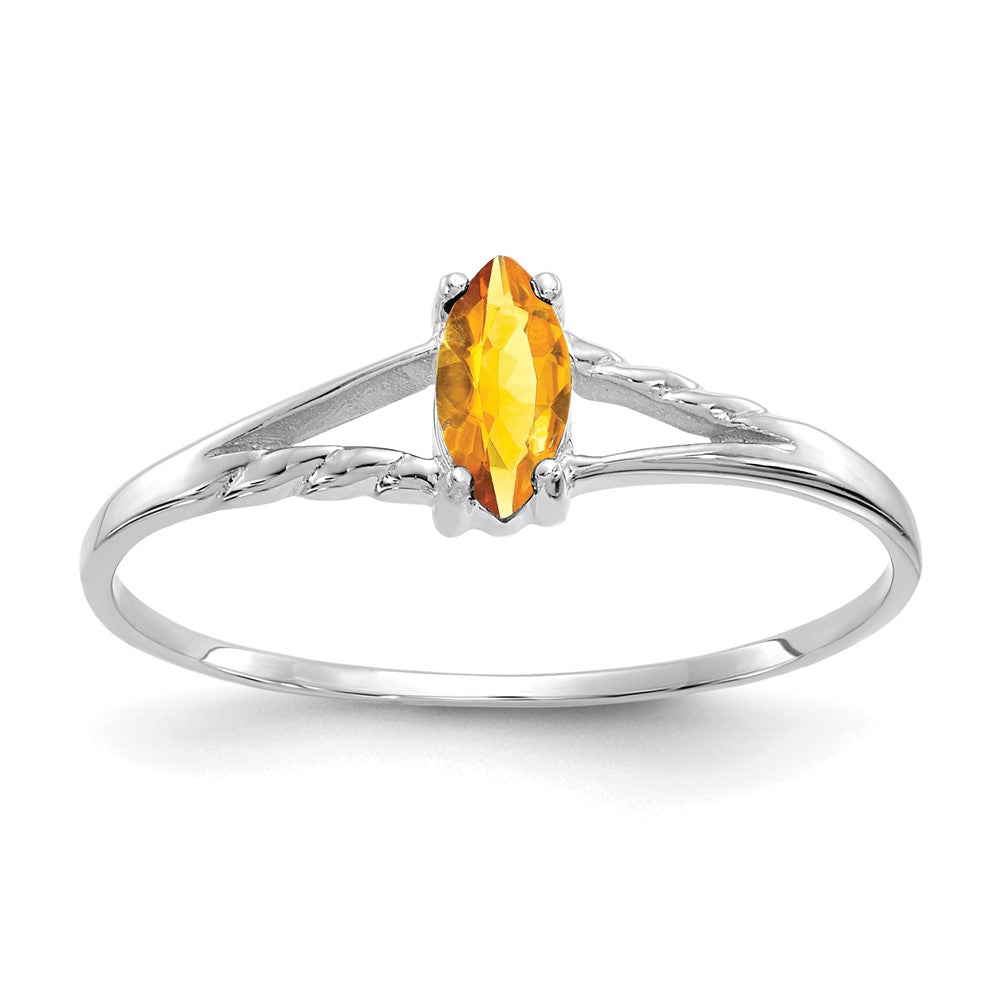 Polished;14K White gold;Genuine;Citrine