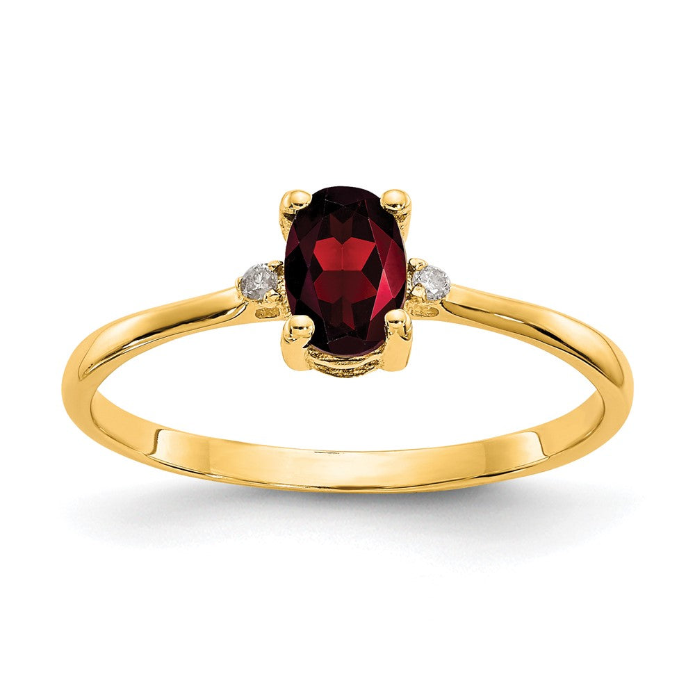 Polished;14k Yellow gold;Genuine;Diamond;Garnet