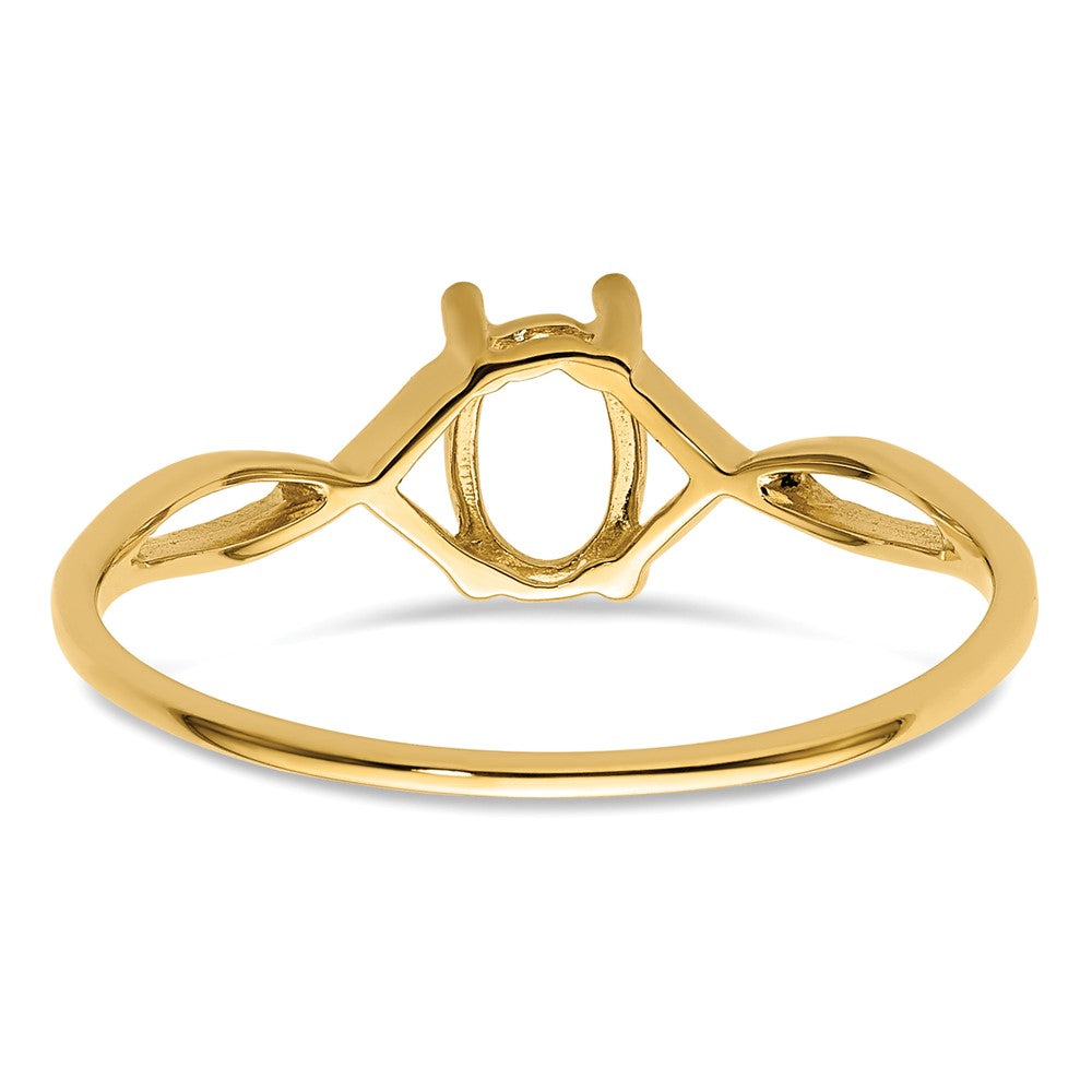 14k 6x4 Oval Birthstone Ring Mounting