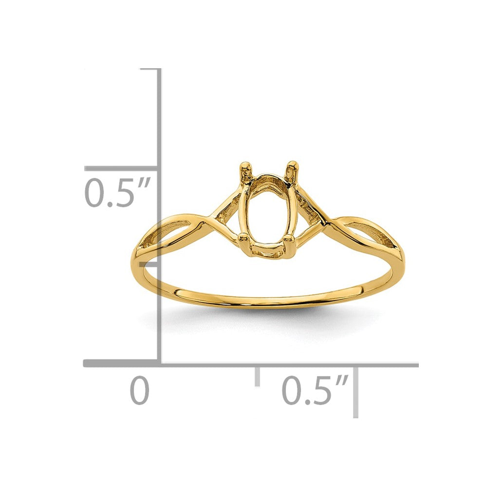 14k 6x4 Oval Birthstone Ring Mounting