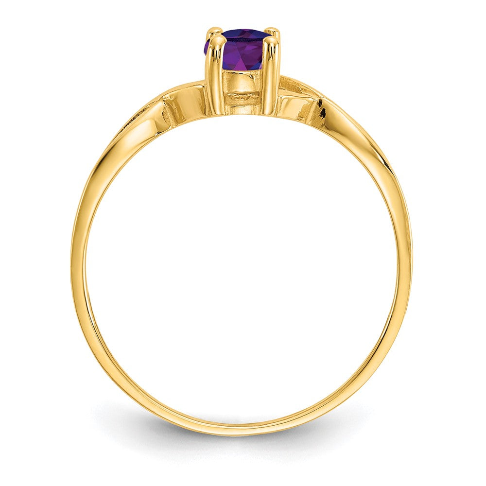 14k 6x4 Oval Amethyst Birthstone Ring