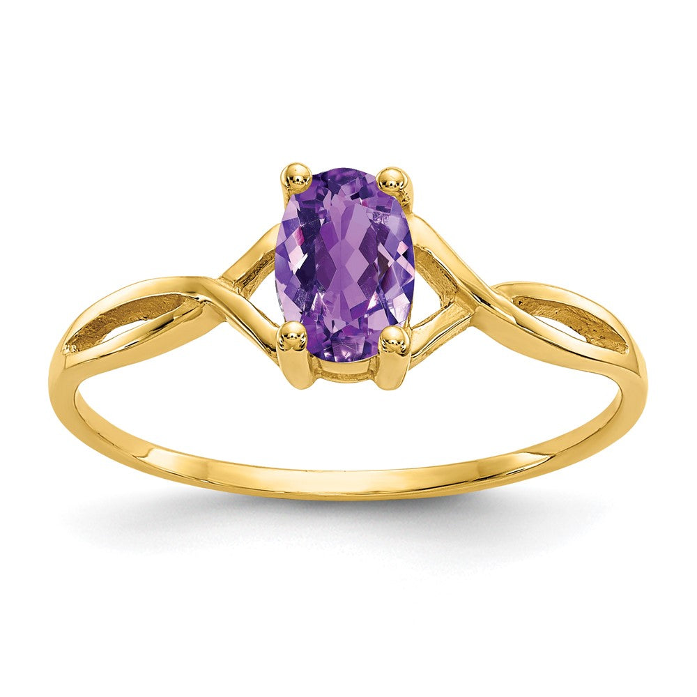 Polished;14k Yellow gold;Genuine;Amethyst