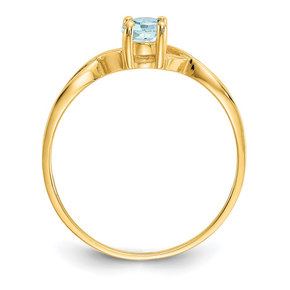 14k 6x4 Oval Aquamarine Birthstone Ring