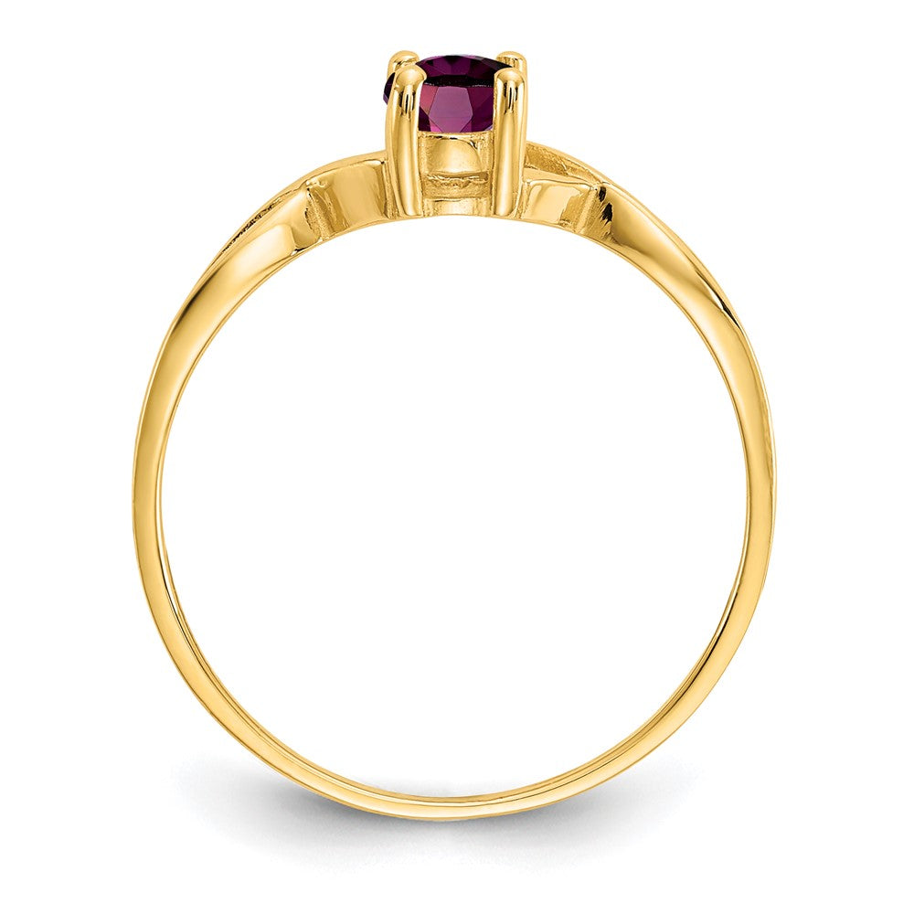 14k 6x4 Oval Rhodolite Garnet Birthstone Ring
