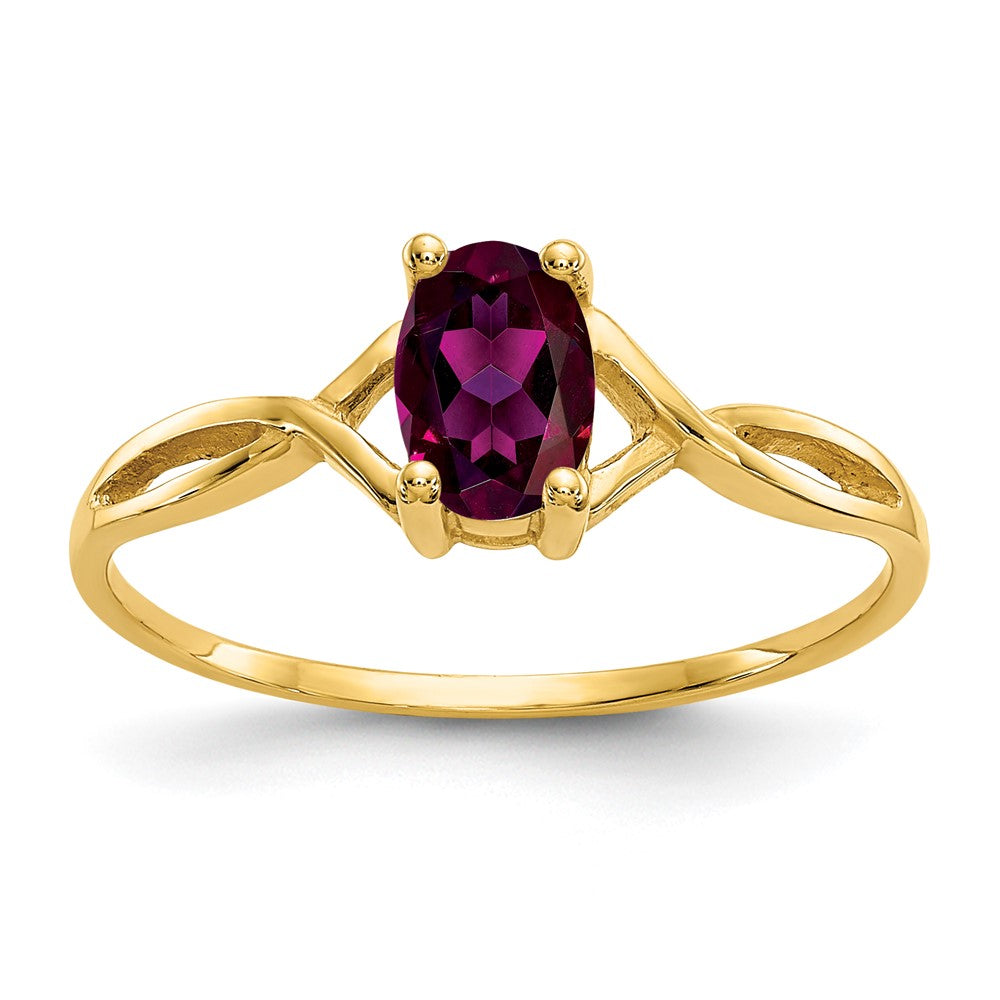 Polished;14k Yellow gold;Genuine;Rhodolite garnet