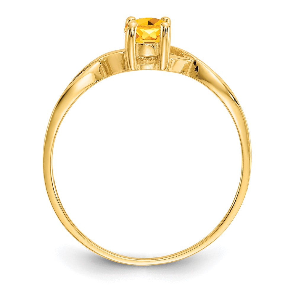 14k 6x4 Oval Citrine Birthstone Ring
