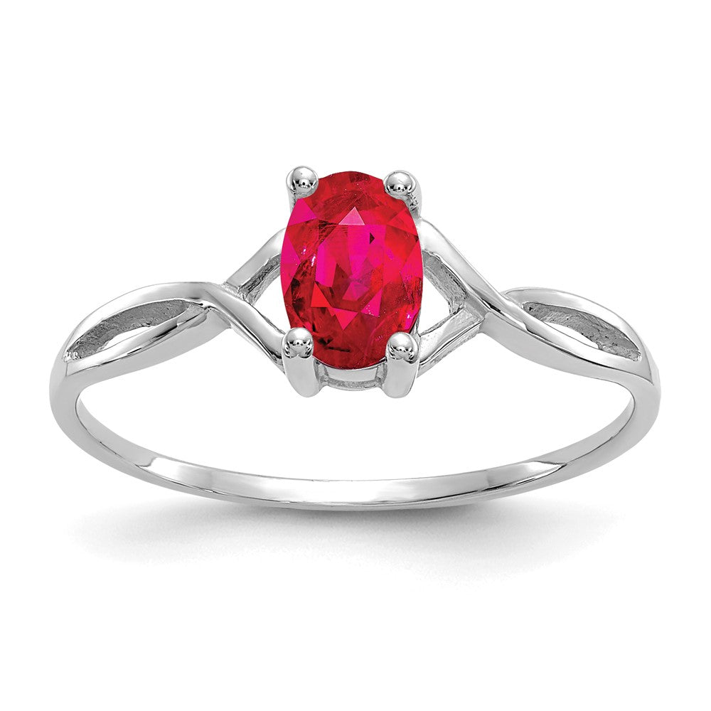 Polished;14K White gold;Genuine;Ruby
