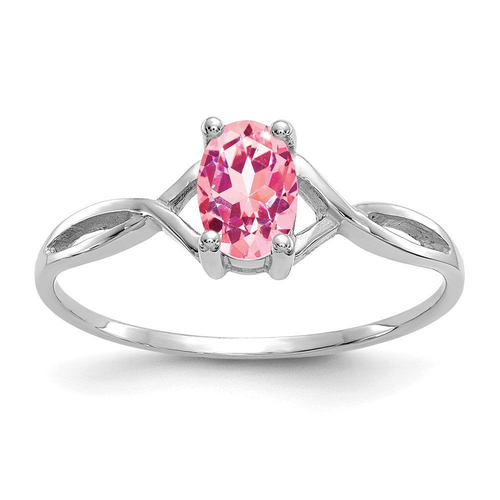 Polished;14K White gold;Genuine;Pink tourmaline