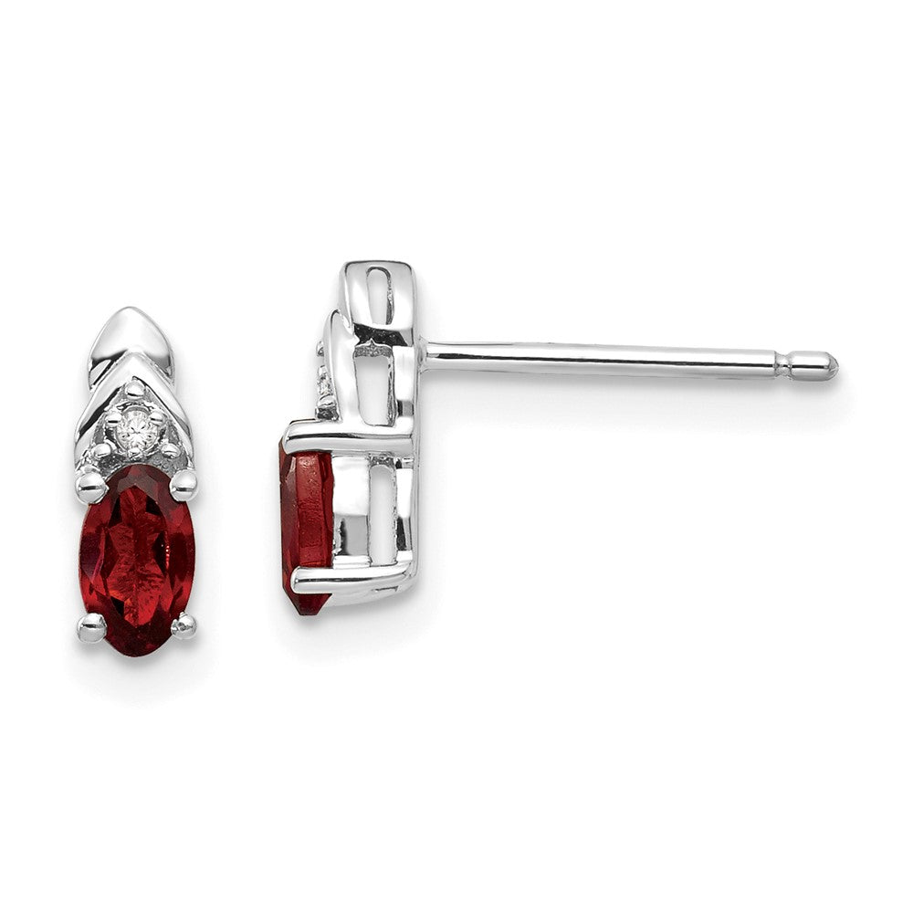 Polished;14K White gold;Genuine;Diamond;Garnet