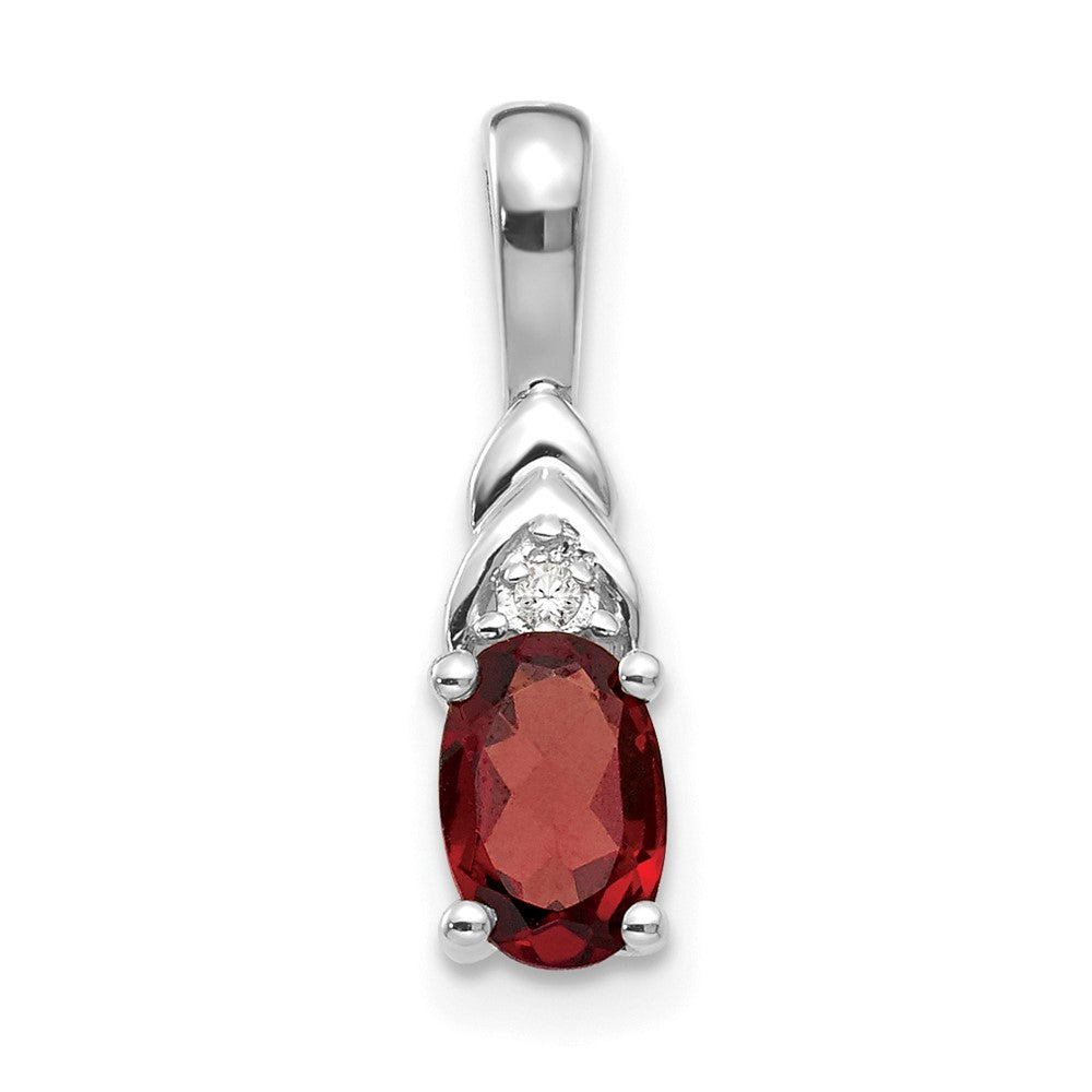 Polished;14K White gold;Genuine;Diamond;Garnet