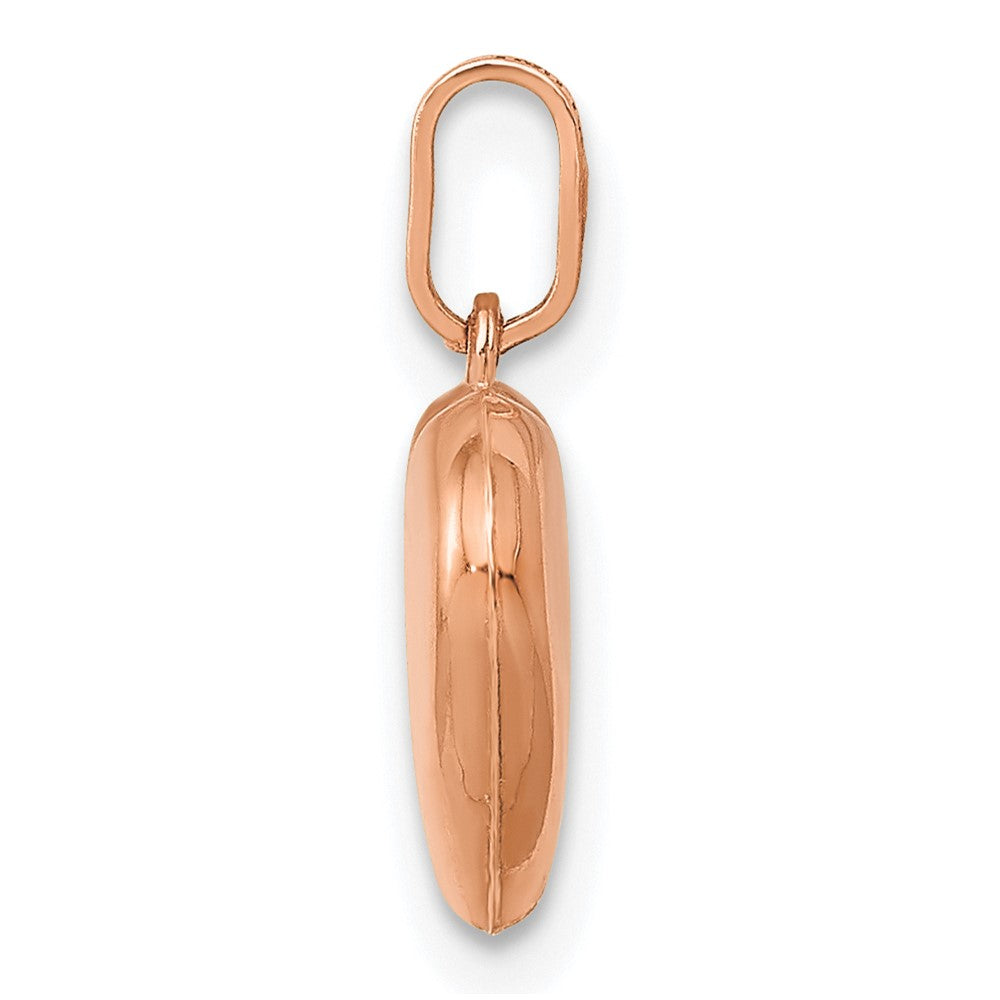 14K Rose Gold Polished 3-D Puffed Heart Pendant