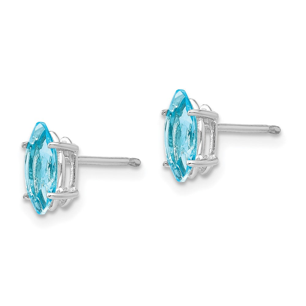 14k White Gold 8x4mm Marquise Post Earring Mounting