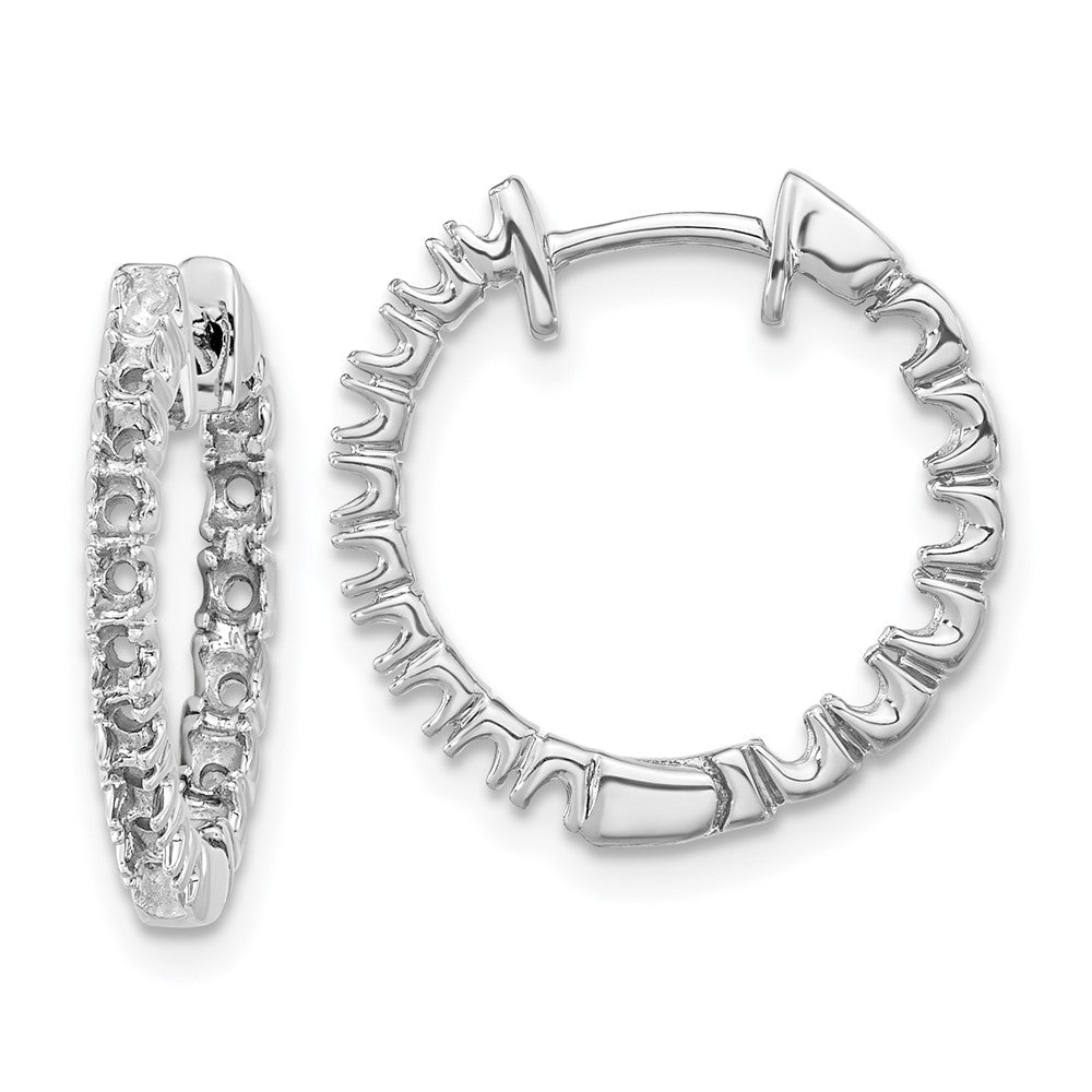 Polished;14K White gold;Hinged