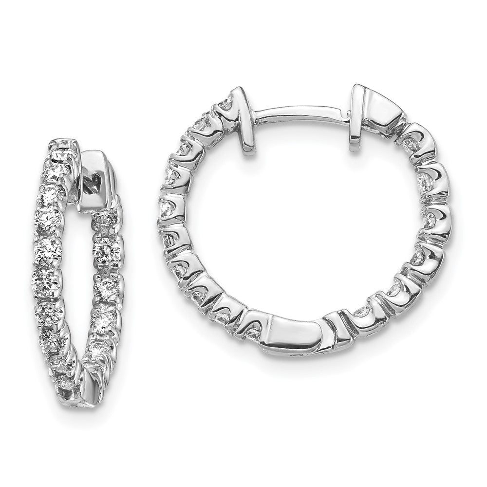 Polished;14K White gold;Hinged;Diamond;AA quality;32 stones;In & out stones