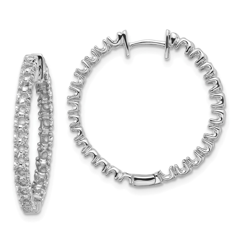 Polished;14K White gold;Hinged