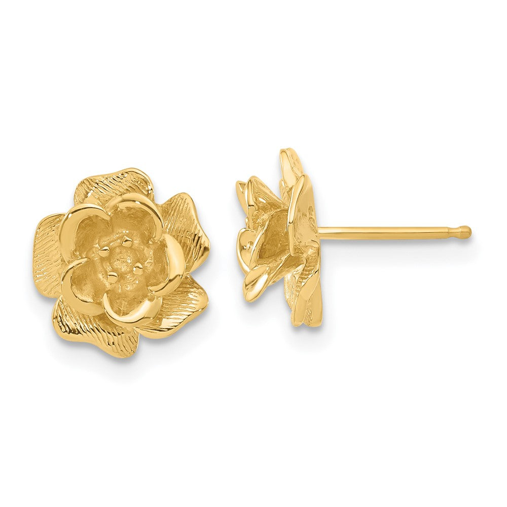 Casted;Polished;14k Yellow gold;Post