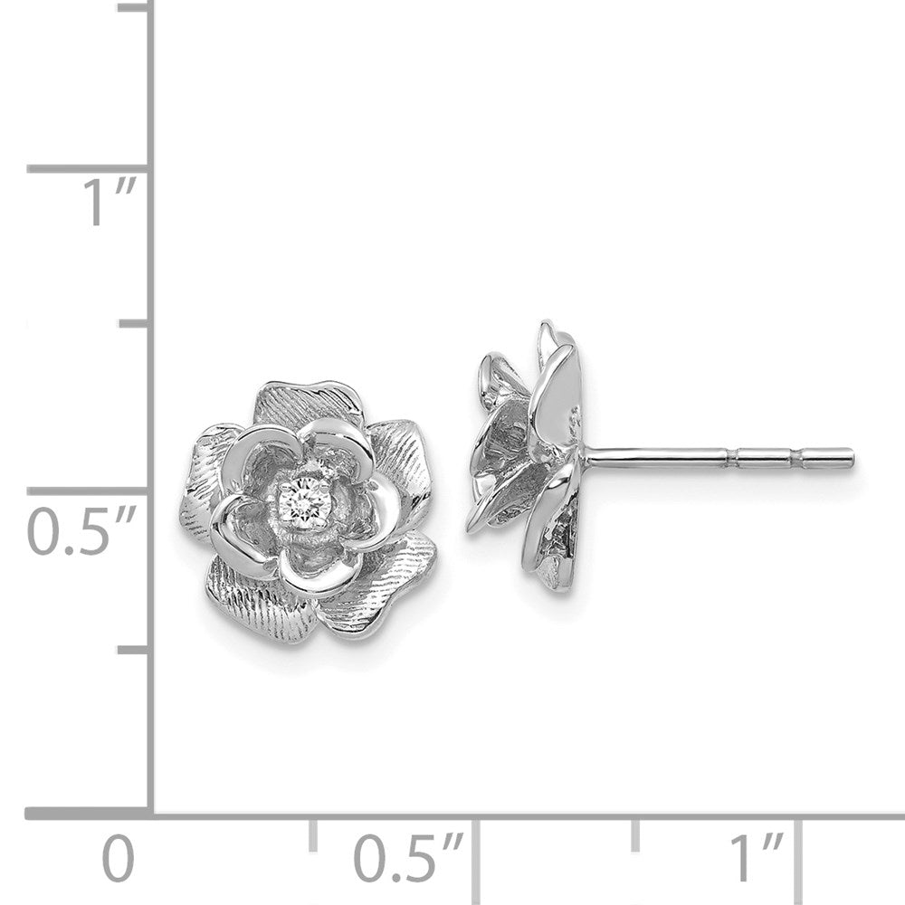 14k White Gold A Diamond earring
