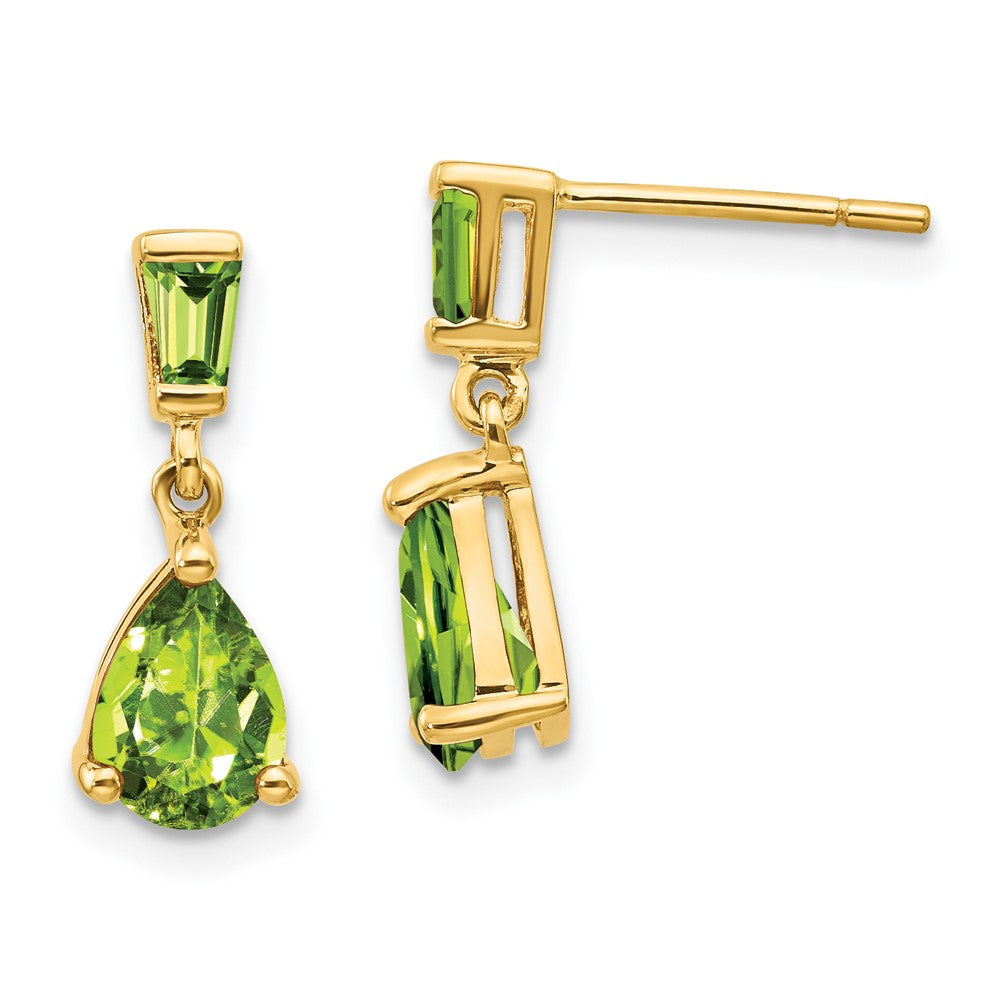 14k Yellow gold;Peridot