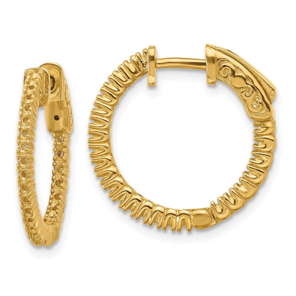Polished;14k Yellow gold;Hinged;Safety clasp