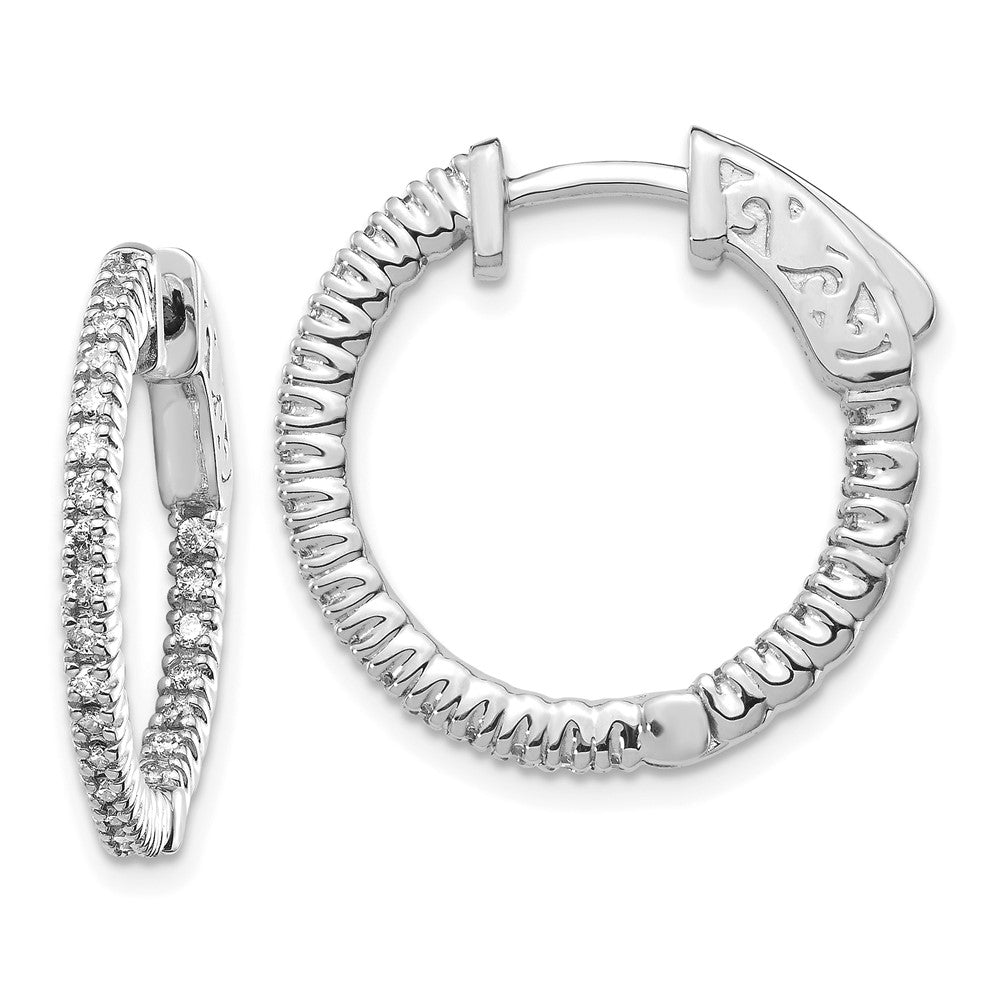 Polished;14K White gold;Hinged;Safety clasp