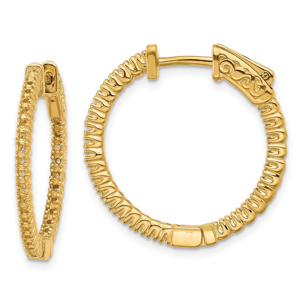 Polished;14k Yellow gold;Hinged;Safety clasp