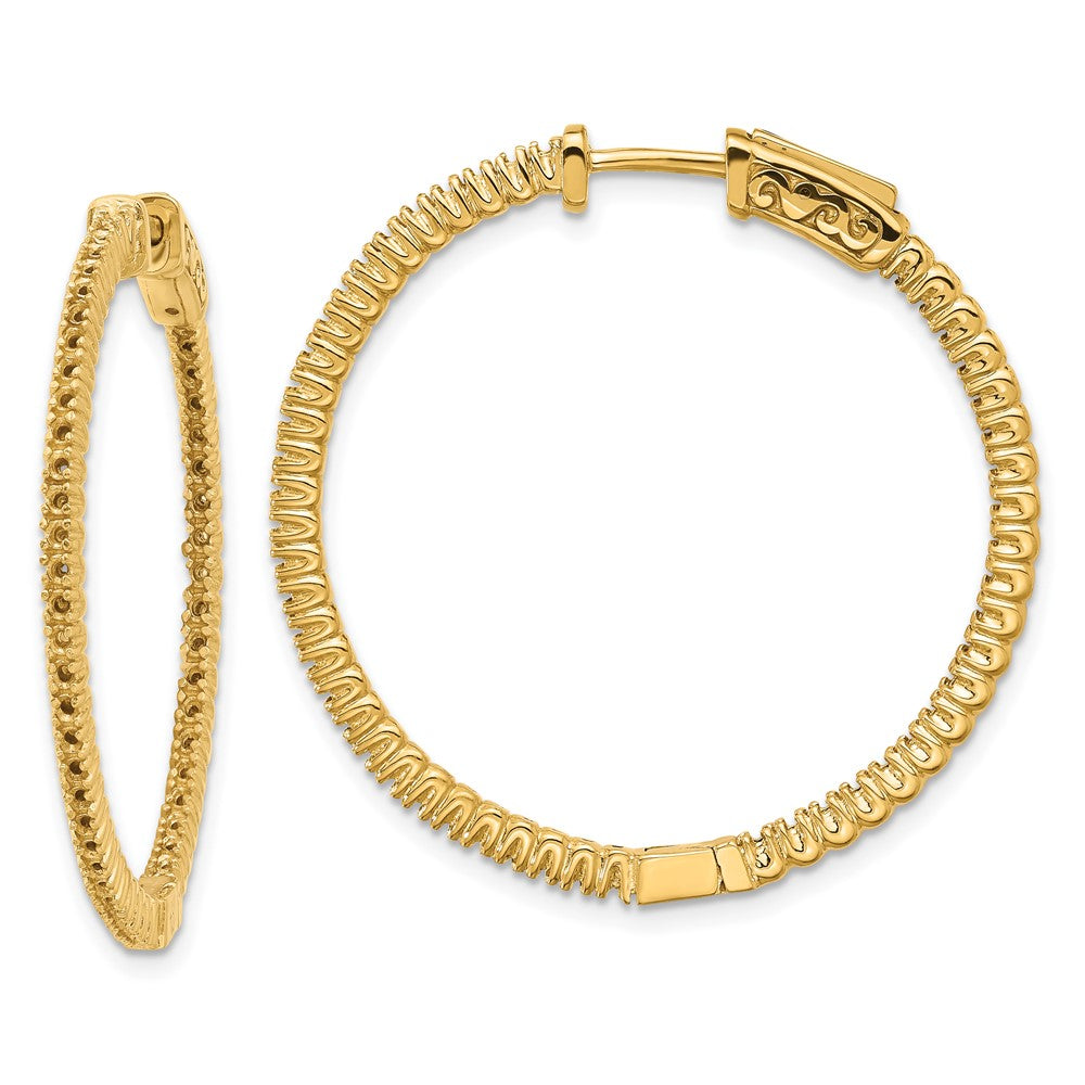 Polished;14k Yellow gold;Hinged;Safety clasp