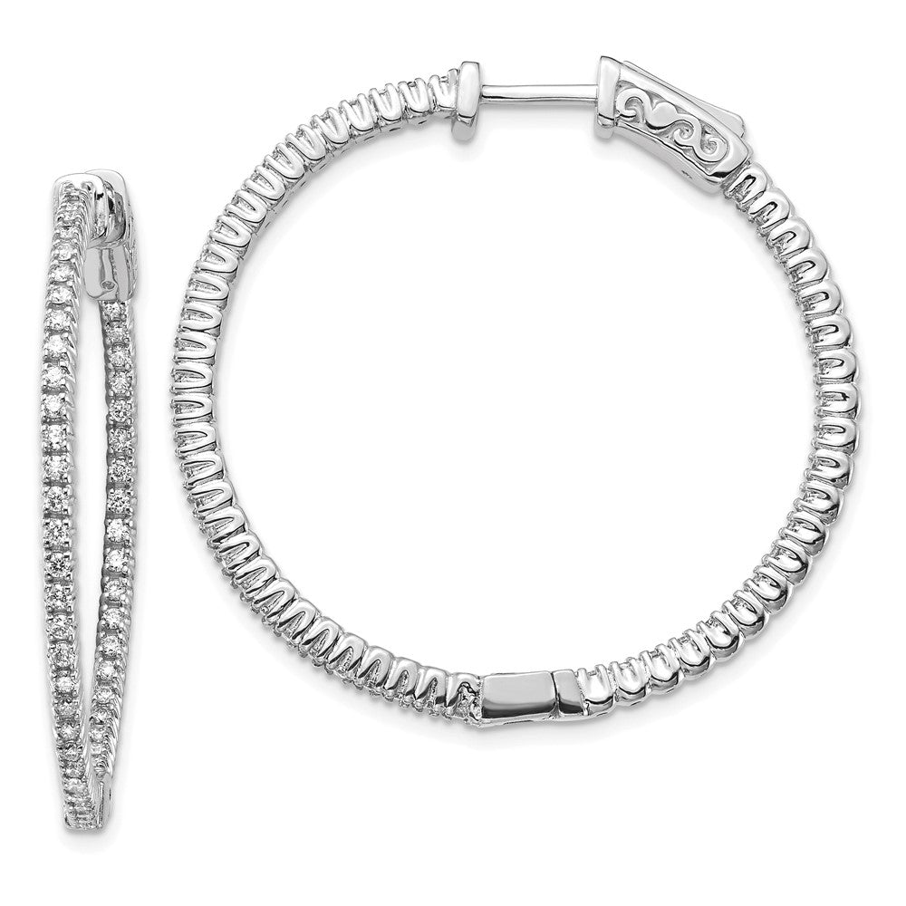 Polished;14K White gold;Hinged;Safety clasp