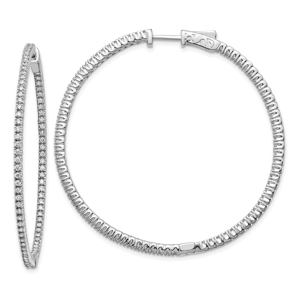 Polished;14K White gold;Hinged;Safety clasp
