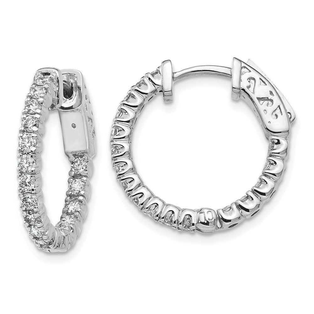 Polished;14K White gold;Hinged;Safety clasp