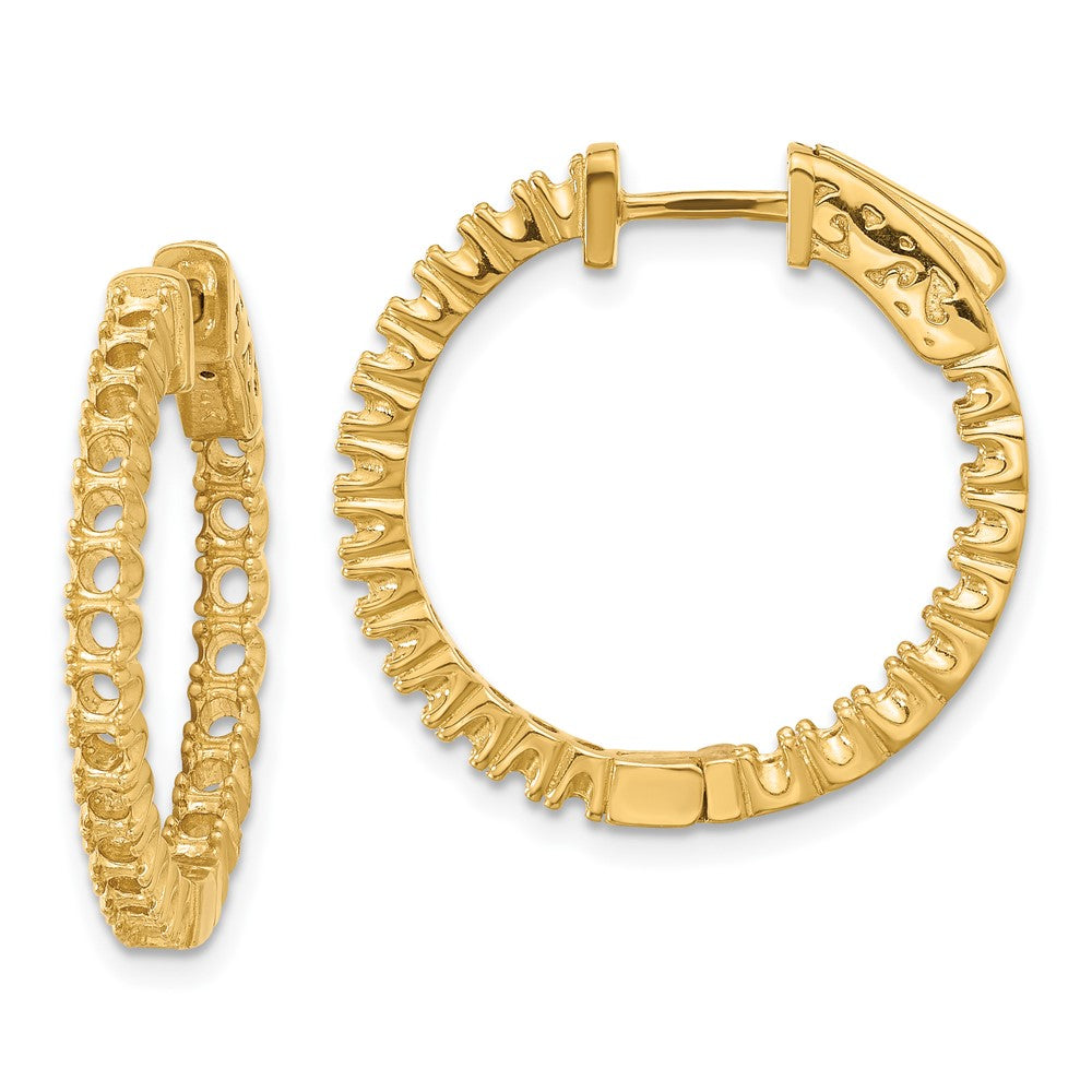 Polished;14k Yellow gold;Hinged;Safety clasp