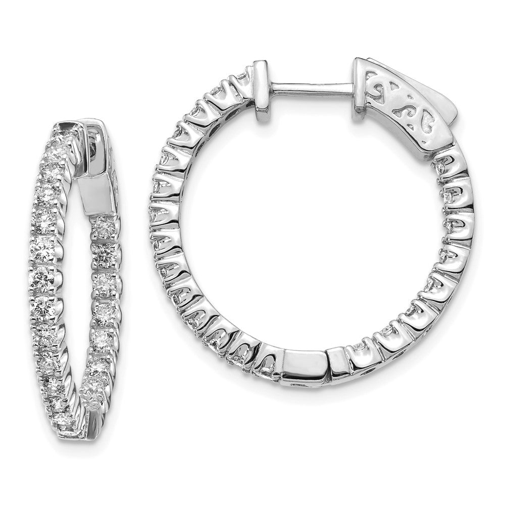 Polished;14K White gold;Hinged;Safety clasp