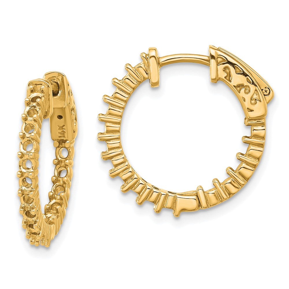 Polished;14k Yellow gold;Hinged;Safety clasp