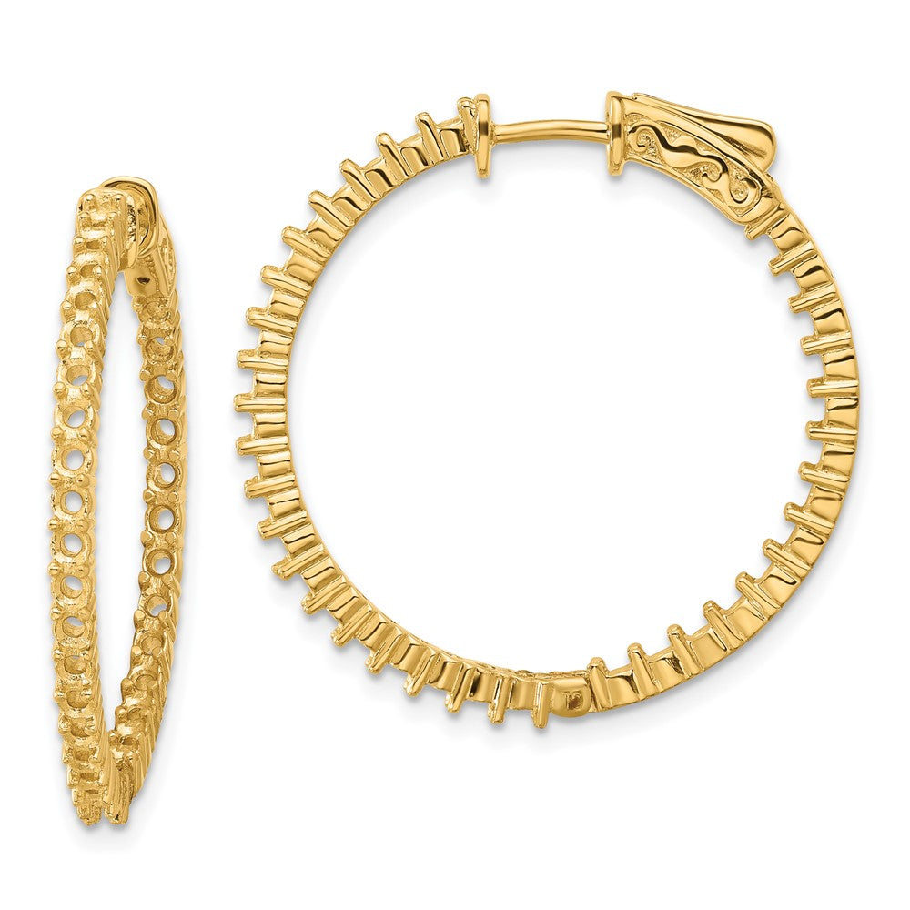 Polished;14k Yellow gold;Hinged;Safety clasp