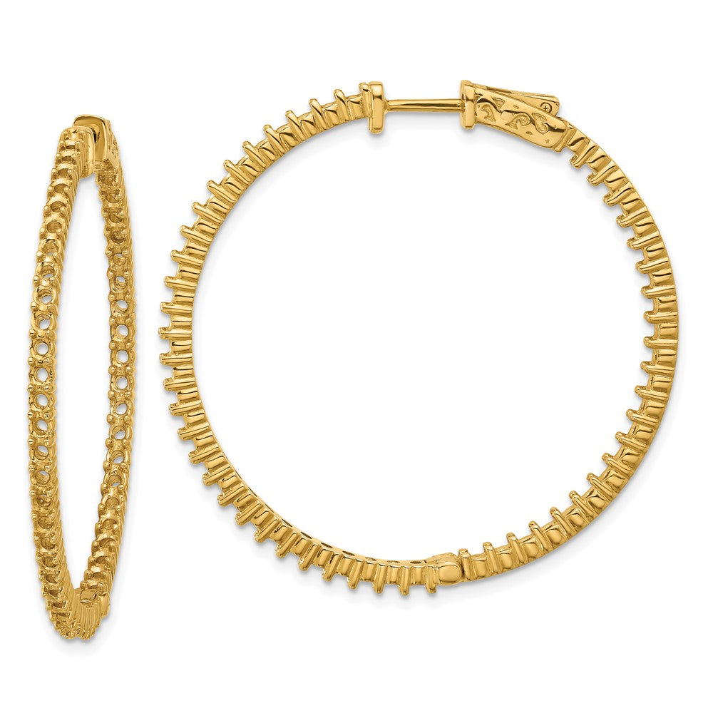 Polished;14k Yellow gold;Hinged;Safety clasp