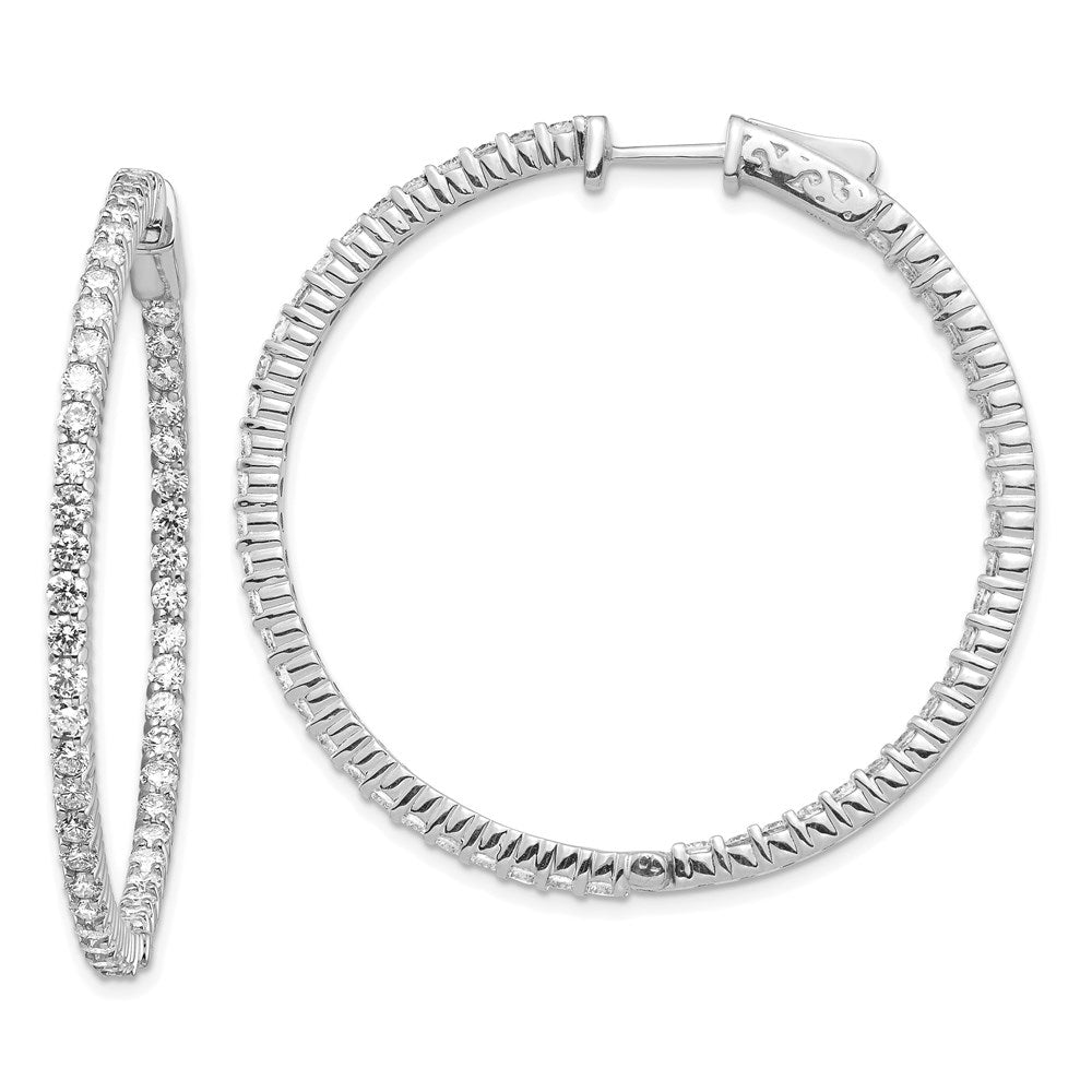 Polished;14K White gold;Hinged;Safety clasp
